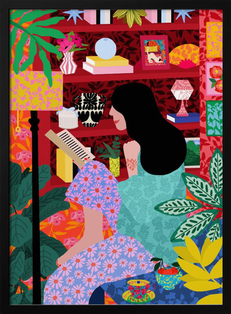 Girl Reading Her Favorite Book | Poster