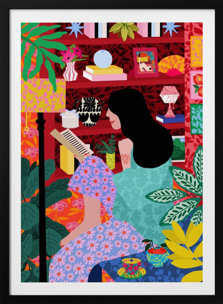Girl Reading Her Favorite Book | Poster