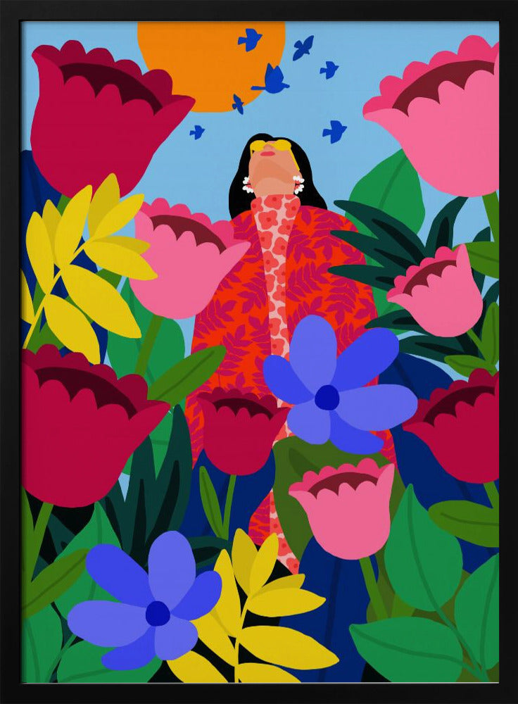 Woman in Flower Garden | Poster