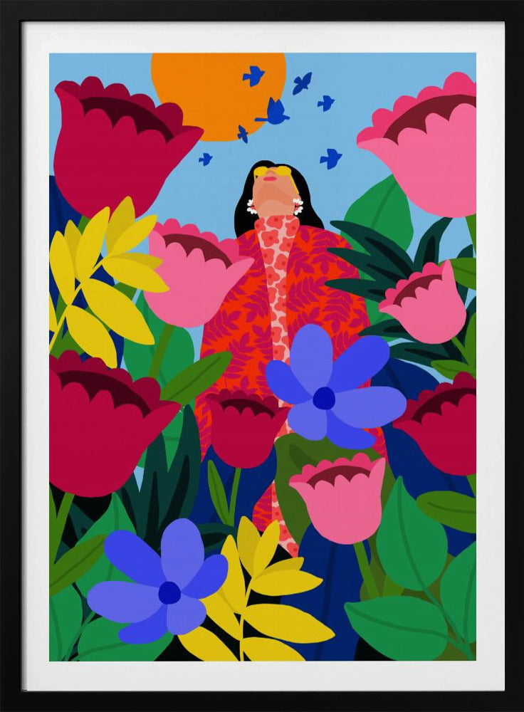 Woman in Flower Garden | Poster