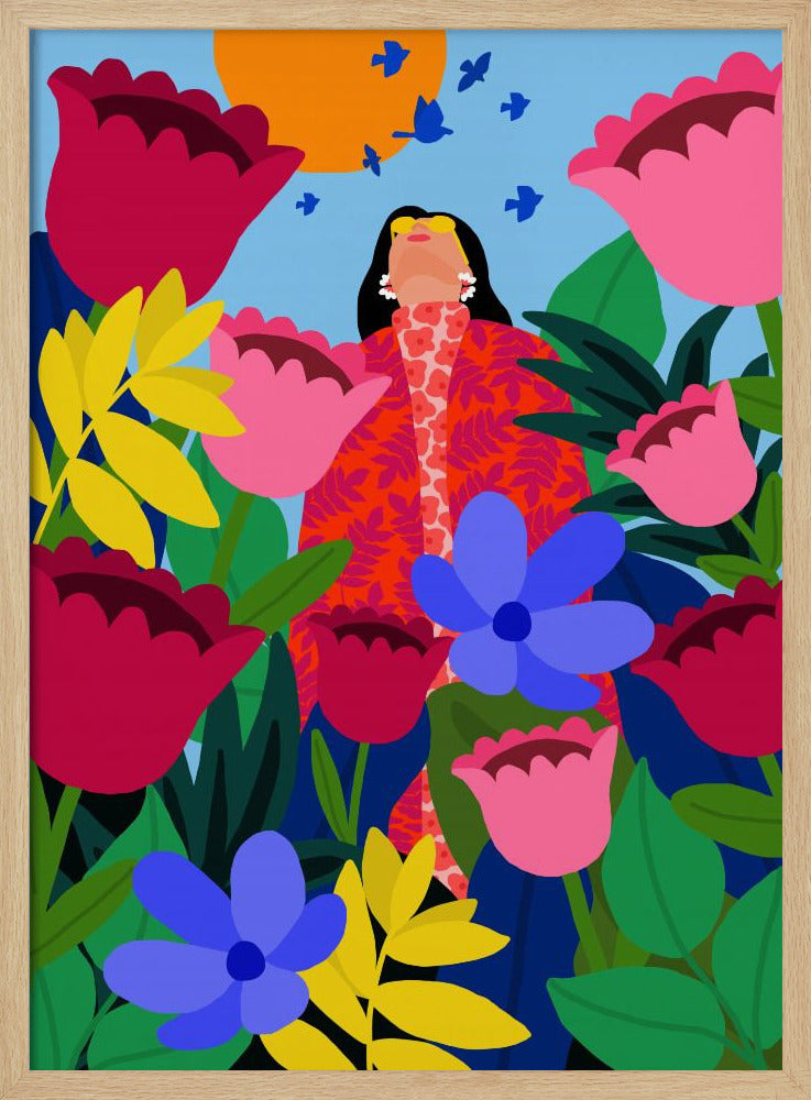 Woman in Flower Garden | Poster