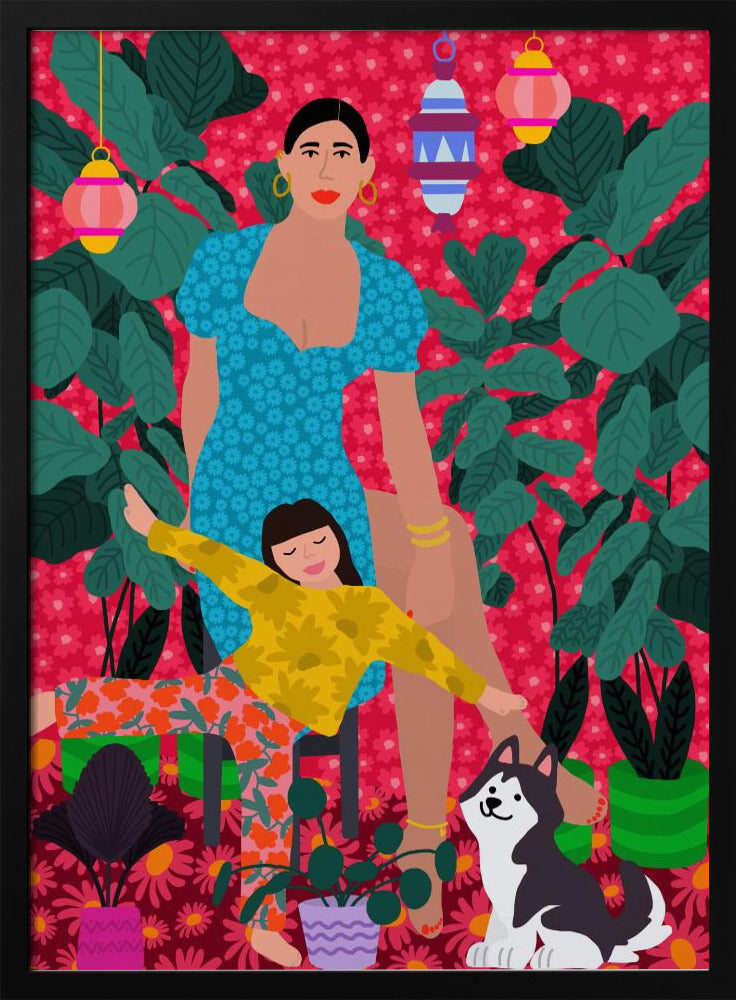 Woman and Child the Garden | Poster