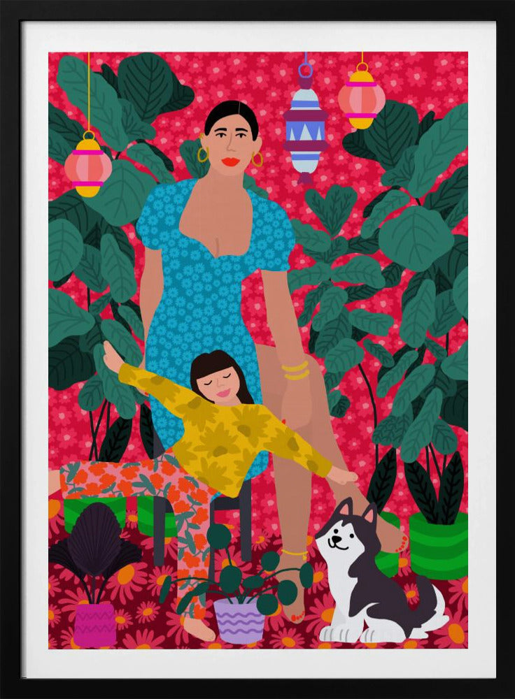 Woman and Child the Garden | Poster