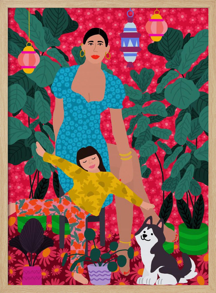 Woman and Child the Garden | Poster