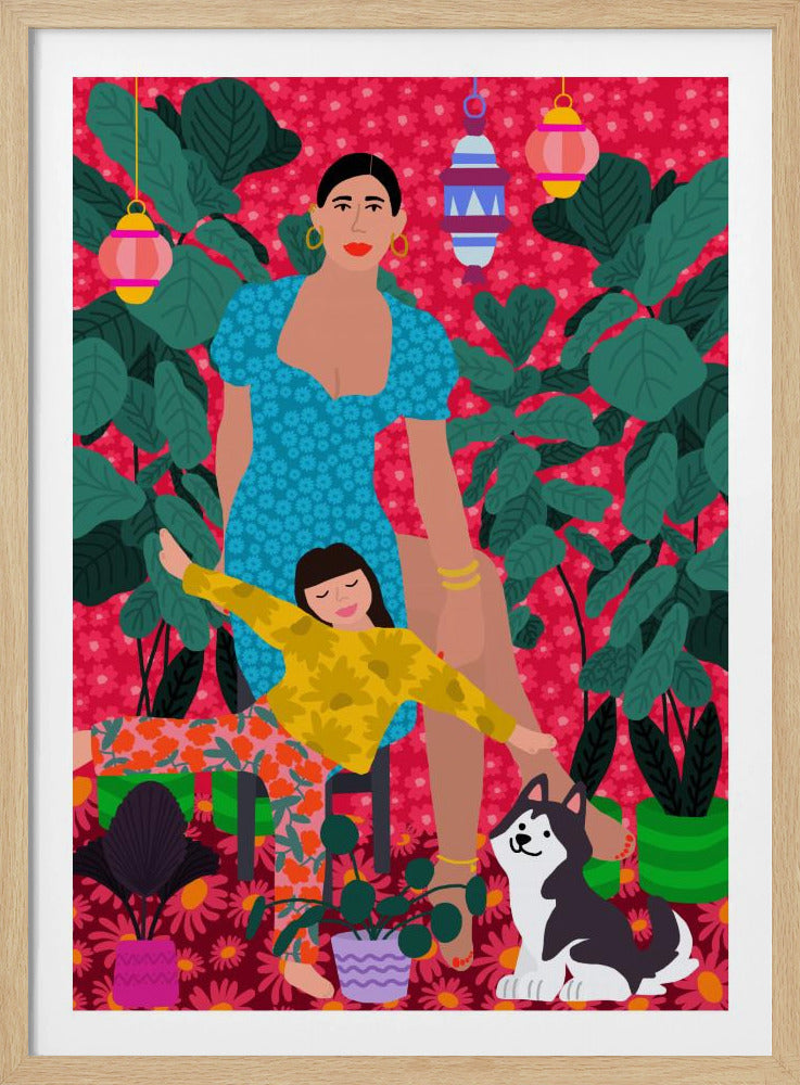 Woman and Child the Garden | Poster