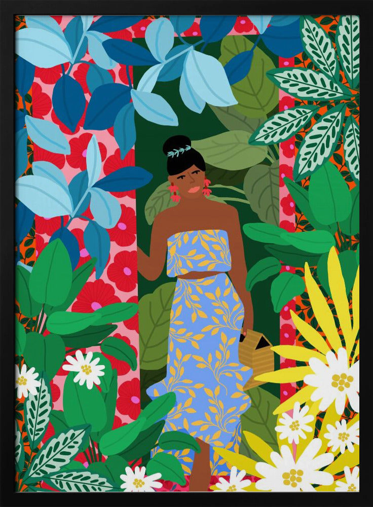 Woman In A Dress With Flowers | Poster