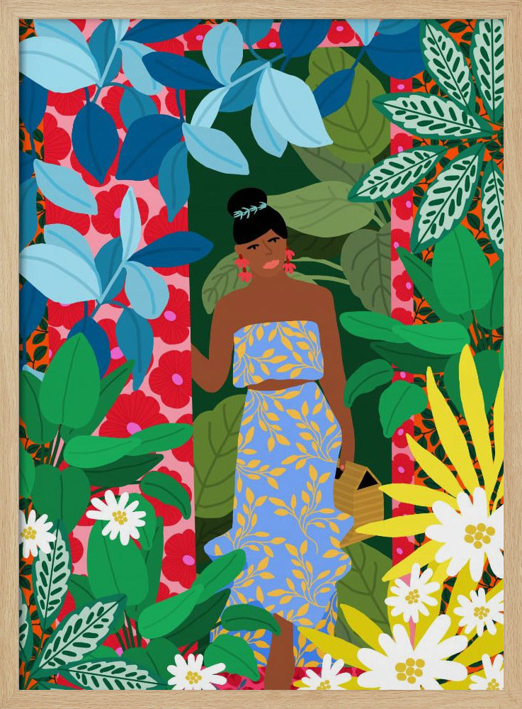 Woman In A Dress With Flowers | Poster