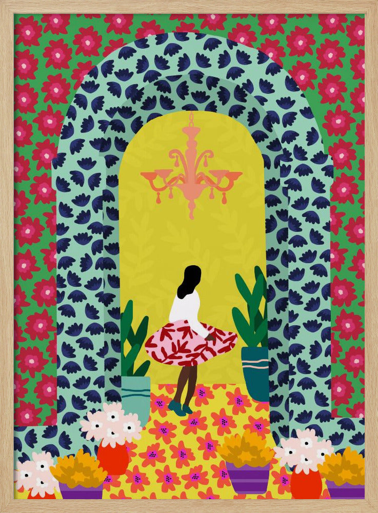 Floral Portal Girl | Poster