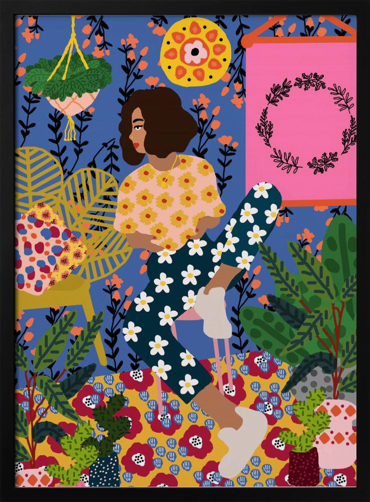 Floral Retreat Girl | Poster