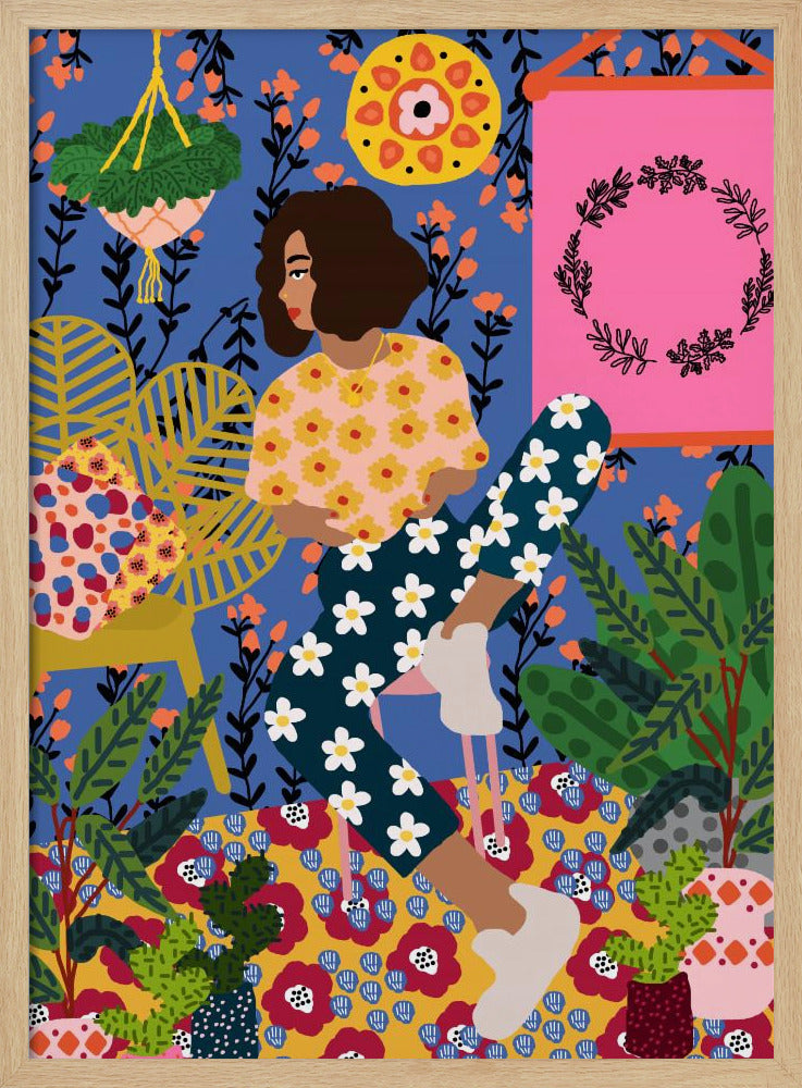 Floral Retreat Girl | Poster