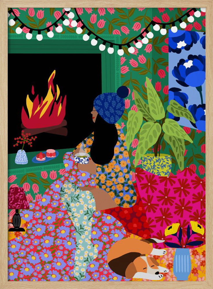 Relaxing In Front of My Fireplace | Poster