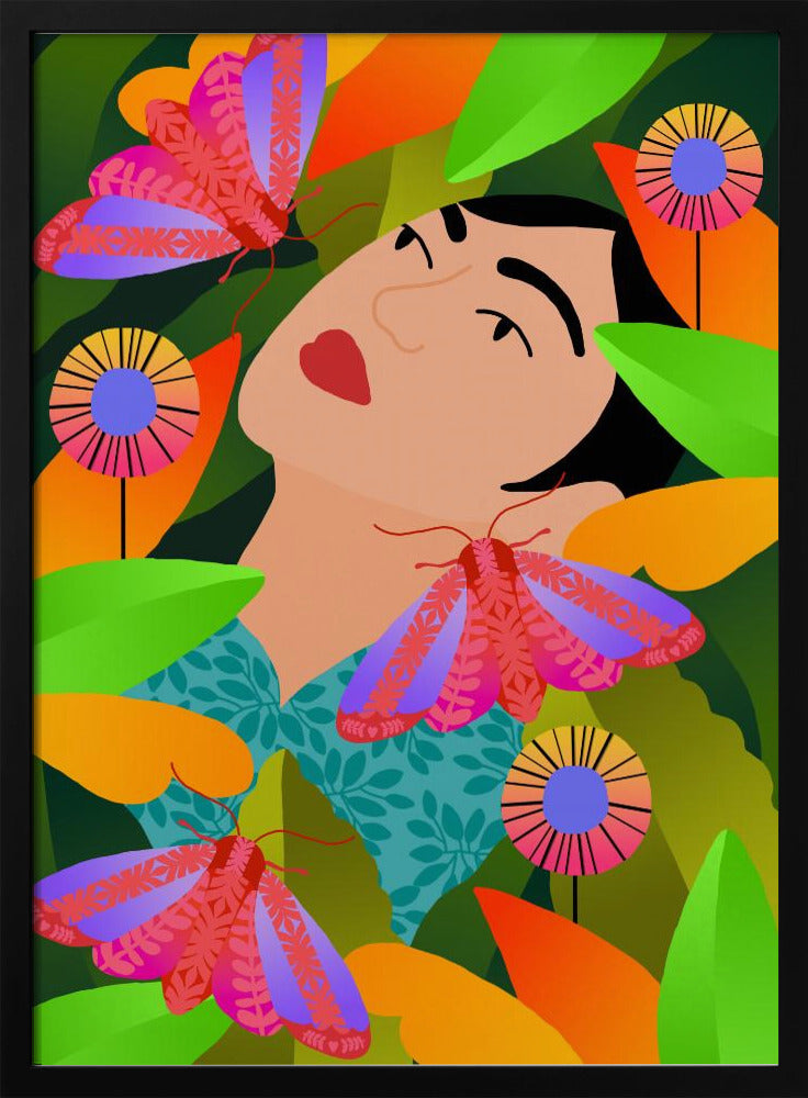Girl With Her Plants | Poster