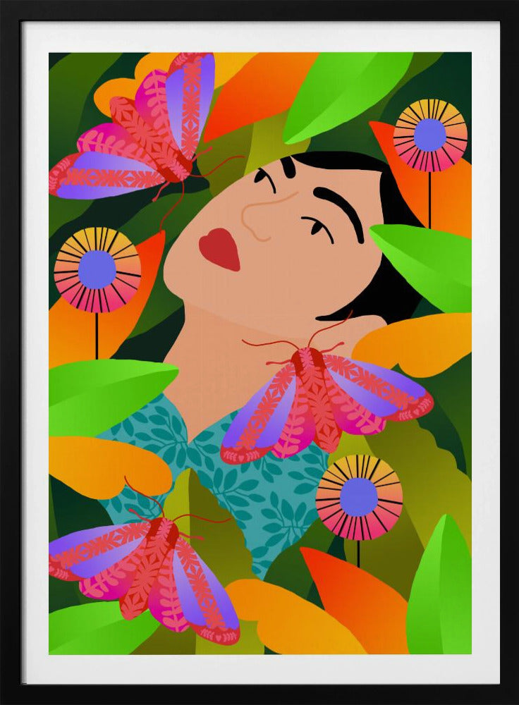Girl With Her Plants | Poster