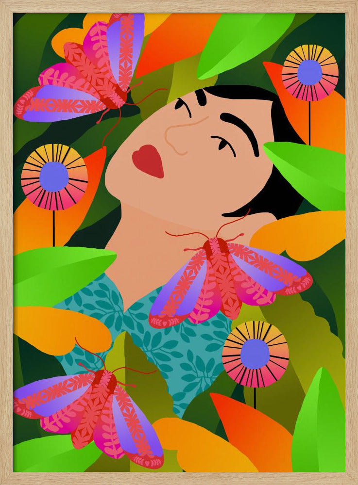 Girl With Her Plants | Poster