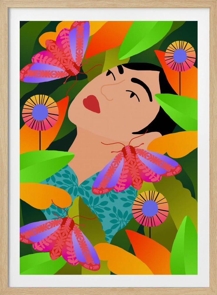 Girl With Her Plants | Poster