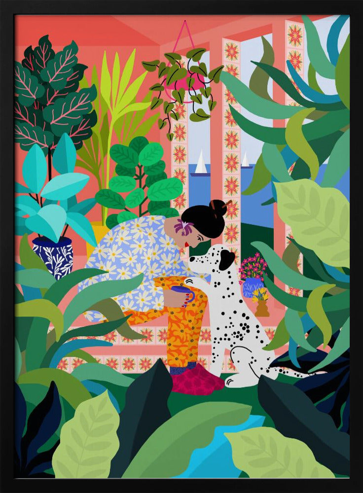 Girl With Doggie | Poster