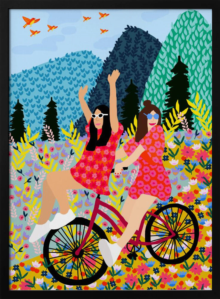 Friends on a bike | Poster