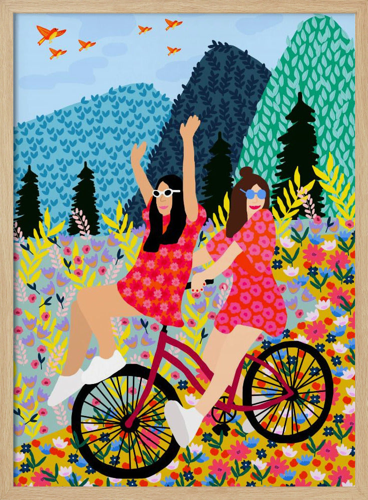 Friends on a bike | Poster