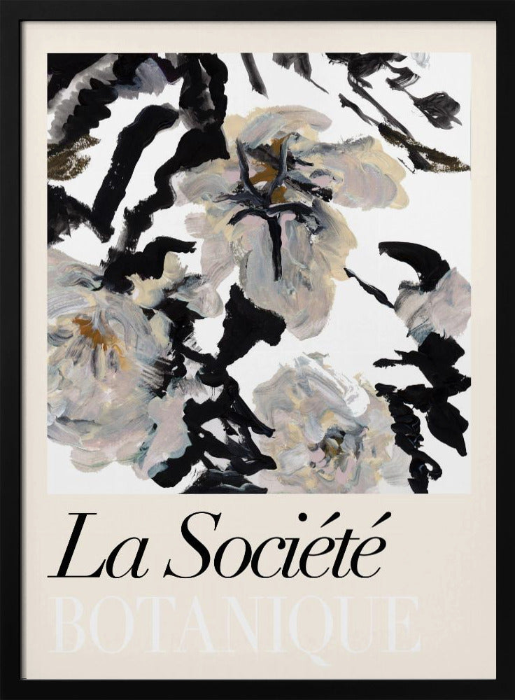La Société Botanique Balck and White and Cream Flowers 2 | Poster