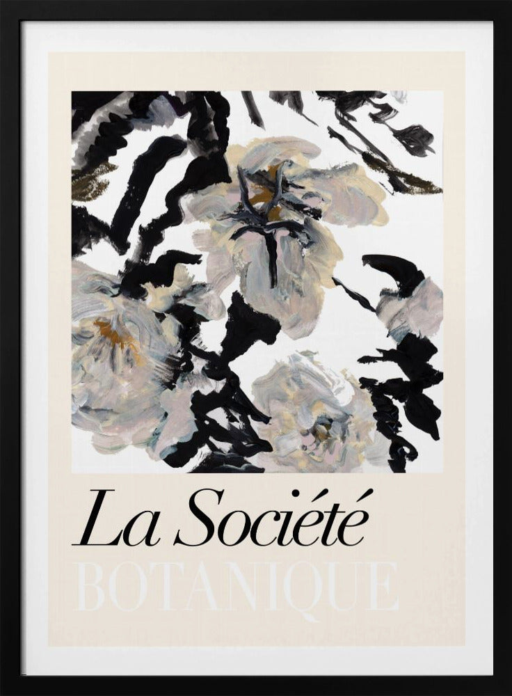 La Société Botanique Balck and White and Cream Flowers 2 | Poster