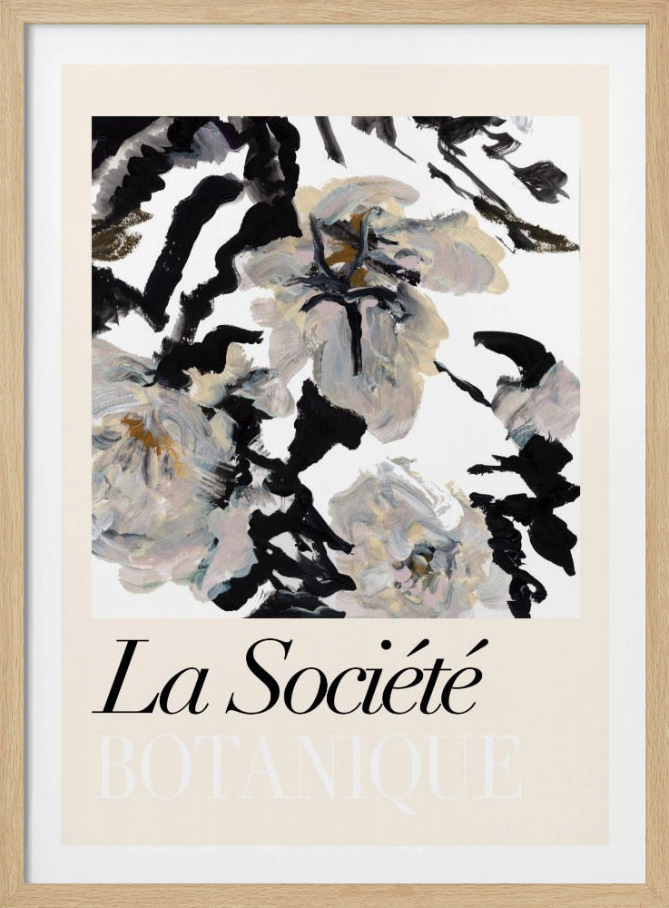 La Société Botanique Balck and White and Cream Flowers 2 | Poster