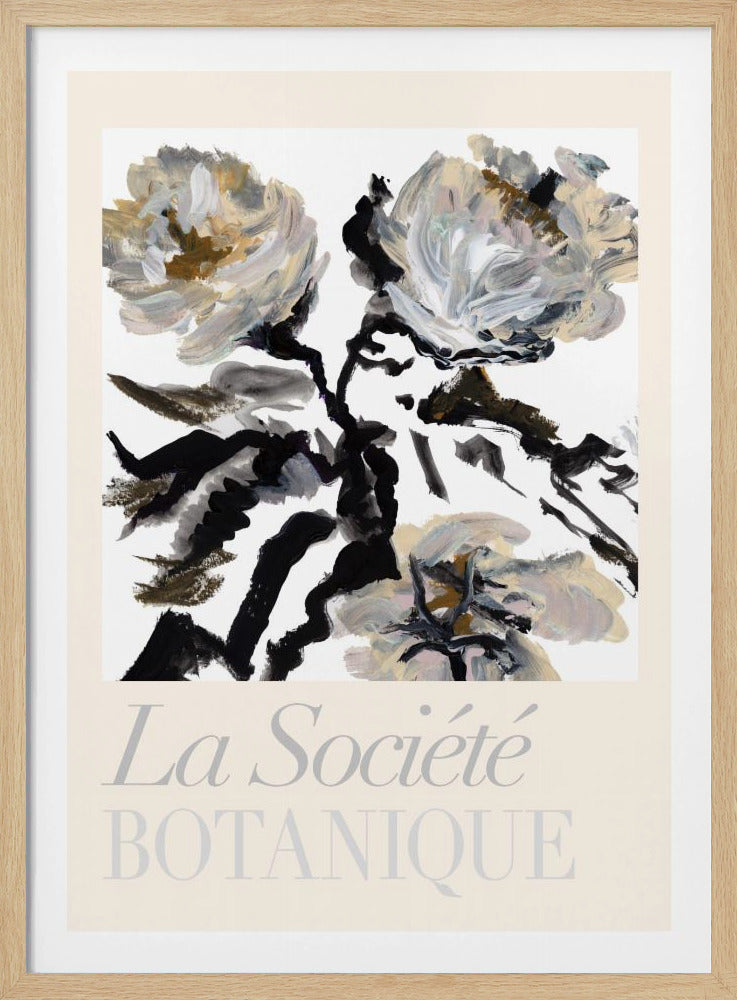 La Société Botanique Black, White and Cream Flowers | Poster