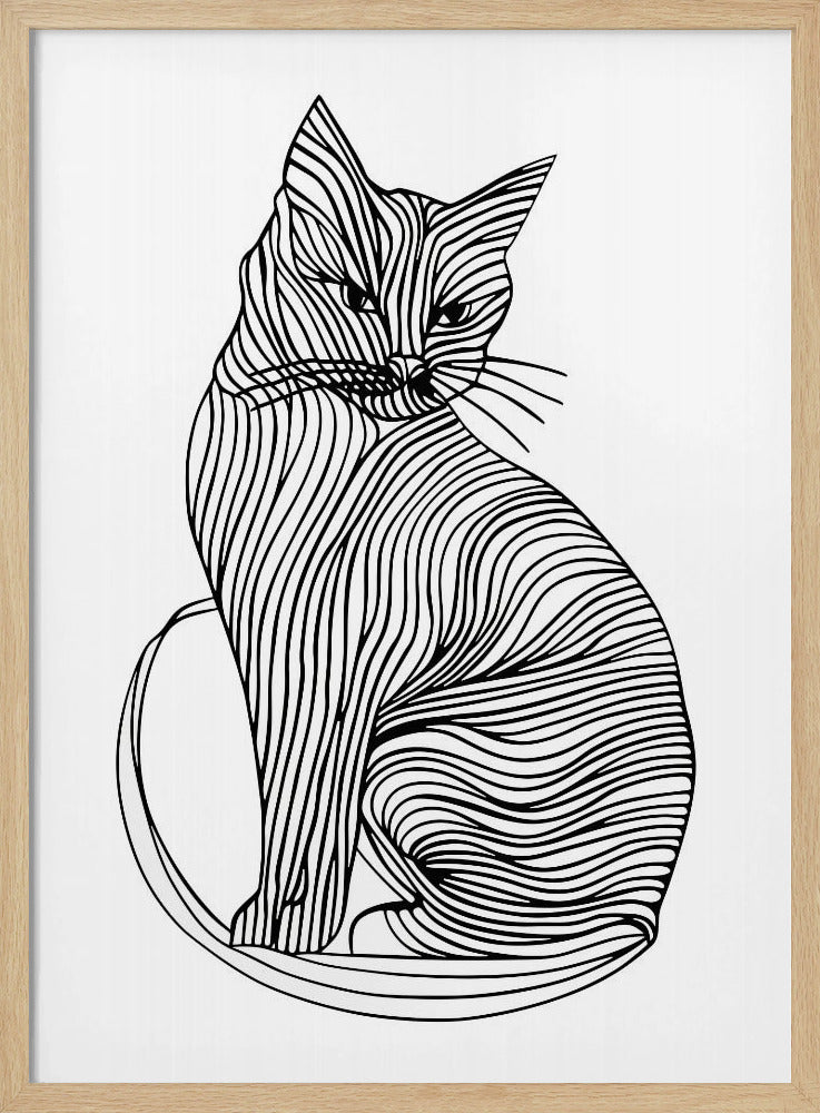 Lines art Cat | Poster