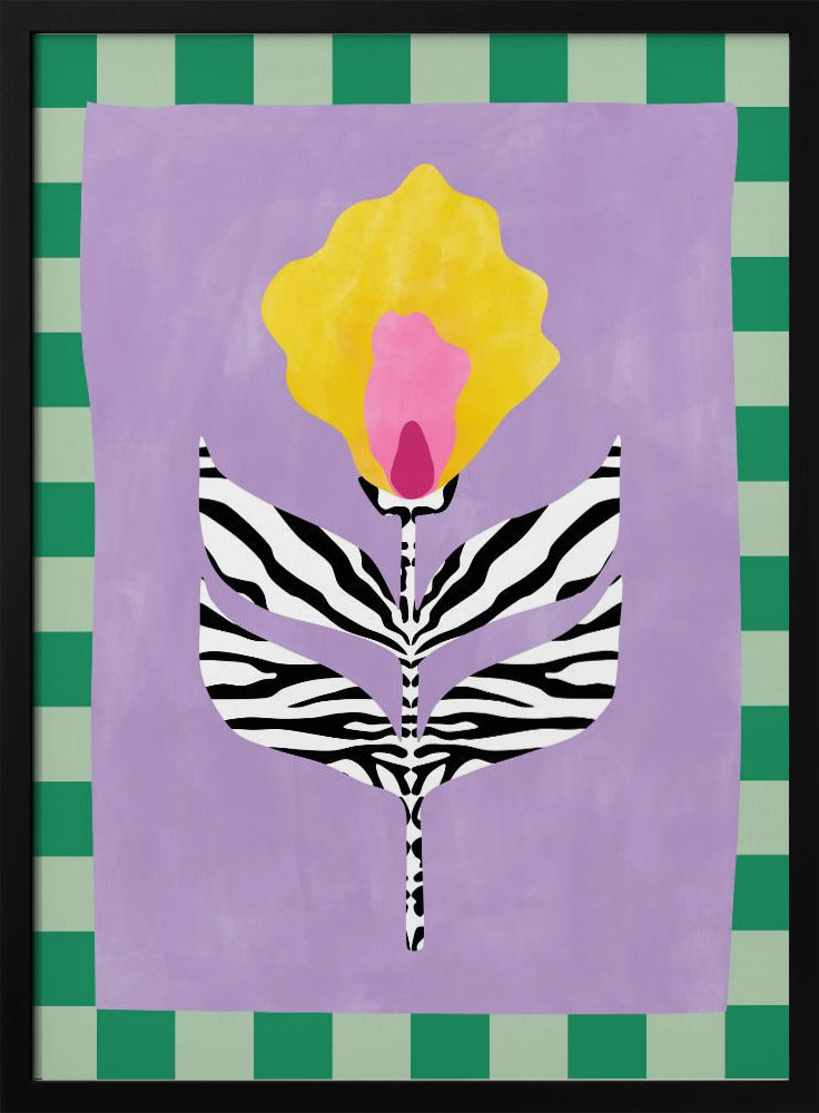 Flower with Zebra Patterned Leaves | Poster