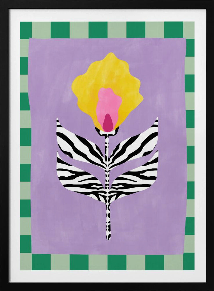 Flower with Zebra Patterned Leaves | Poster