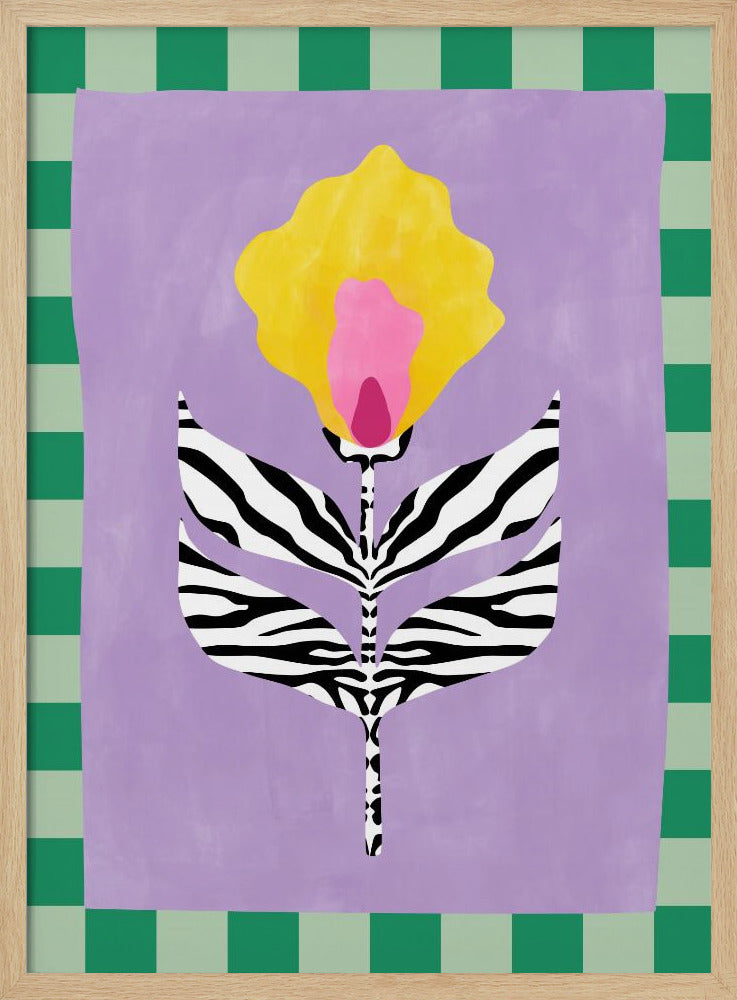 Flower with Zebra Patterned Leaves | Poster