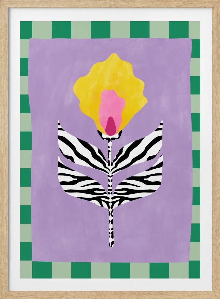 Flower with Zebra Patterned Leaves | Poster