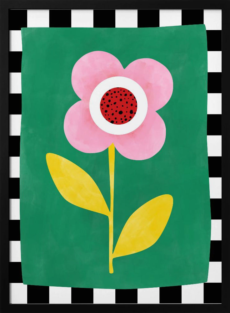 Pink Flower with Yellow Leaves | Poster