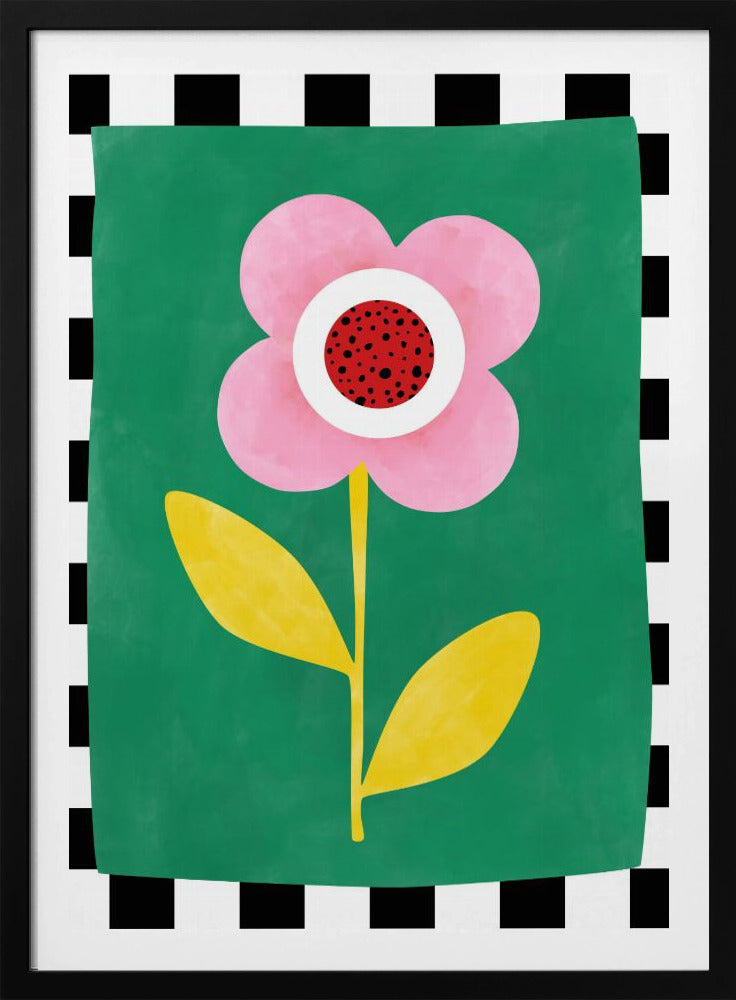Pink Flower with Yellow Leaves | Poster
