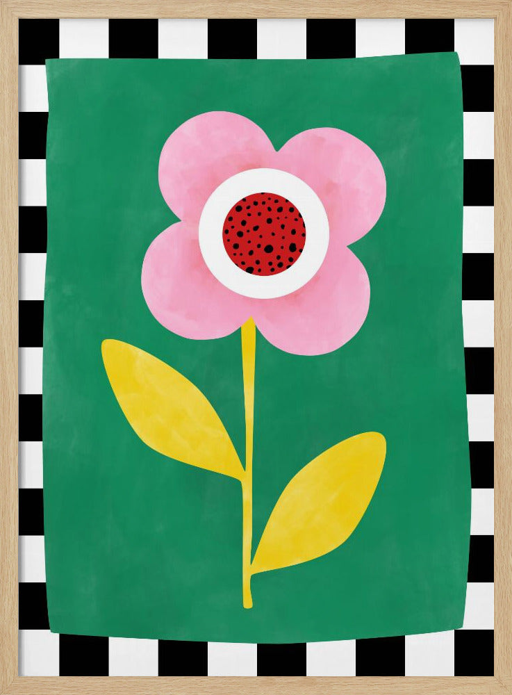 Pink Flower with Yellow Leaves | Poster