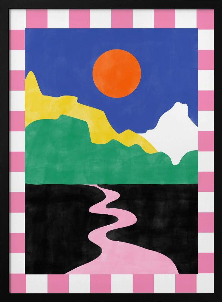 Minimalist Landscape with Vibrant Colors | Poster