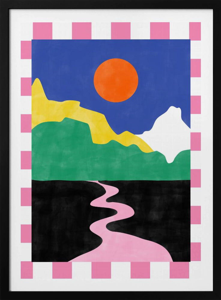 Minimalist Landscape with Vibrant Colors | Poster