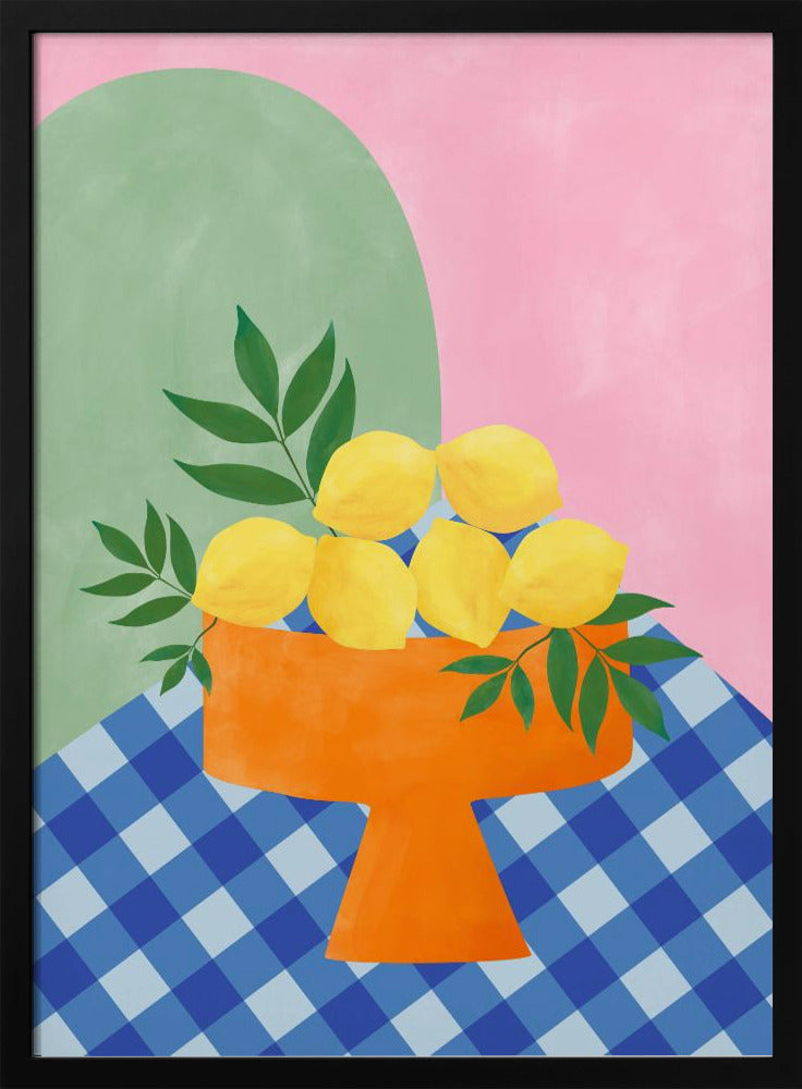 Yellow Lemons with Green Leaves | Poster