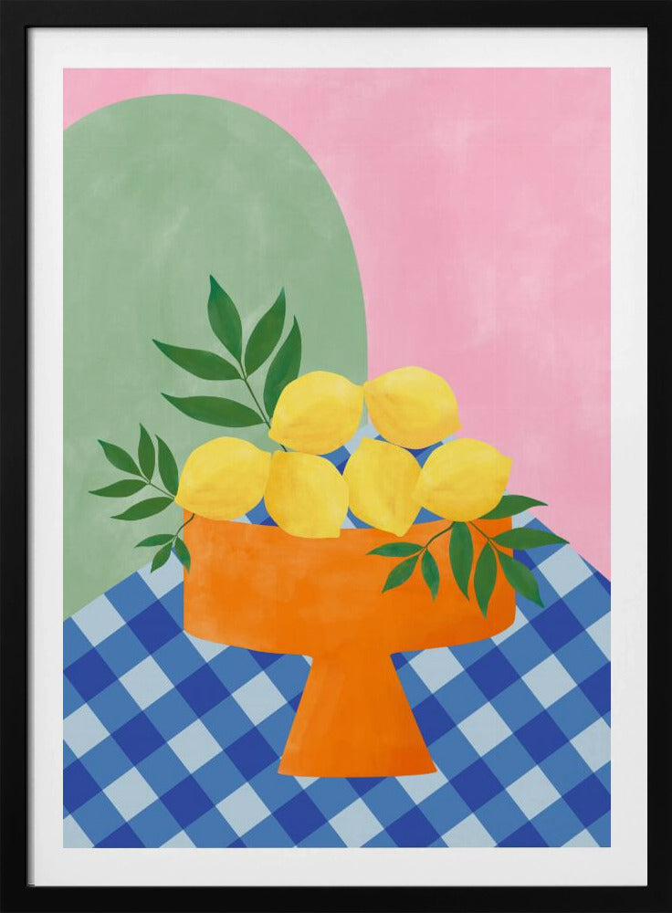 Yellow Lemons with Green Leaves | Poster