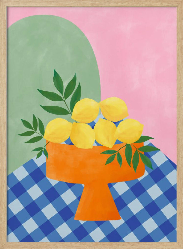 Yellow Lemons with Green Leaves | Poster