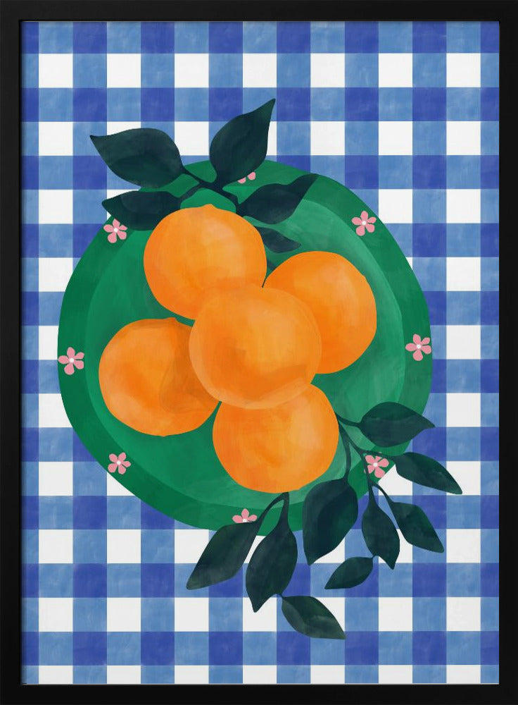 Checkered Citrus Charm | Poster