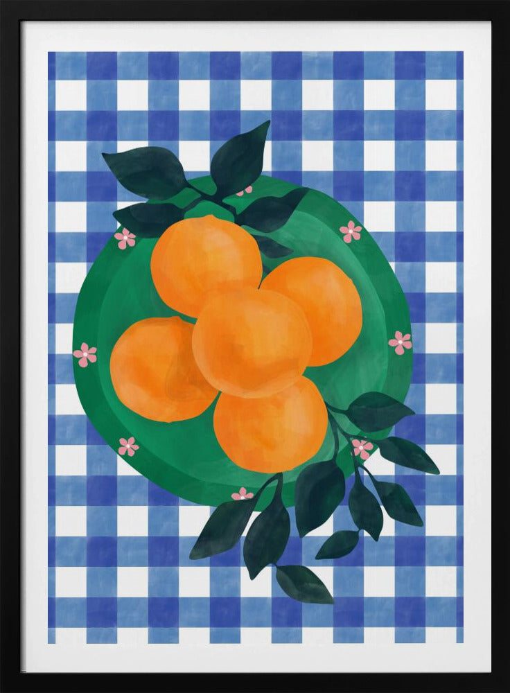 Checkered Citrus Charm | Poster