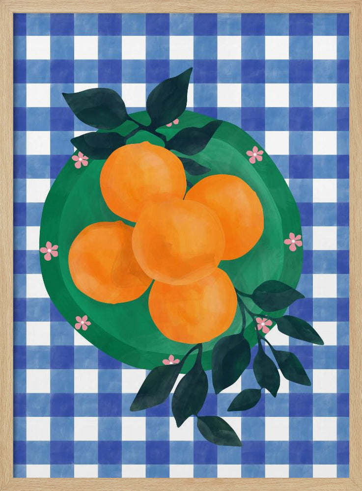 Checkered Citrus Charm | Poster