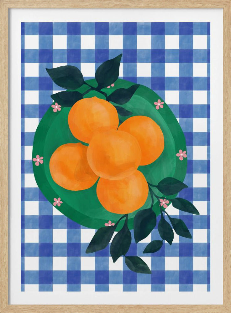Checkered Citrus Charm | Poster