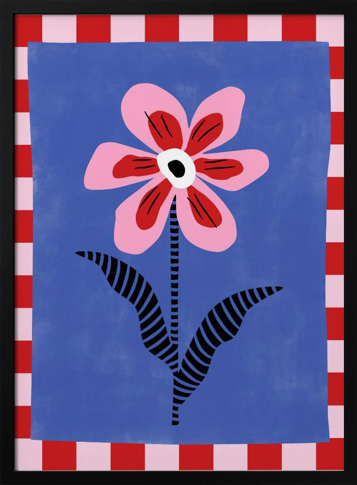 Flower with Pink Petals and Striped Leaves | Poster