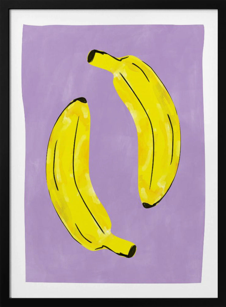Two Vibrant Yellow Bananas | Poster