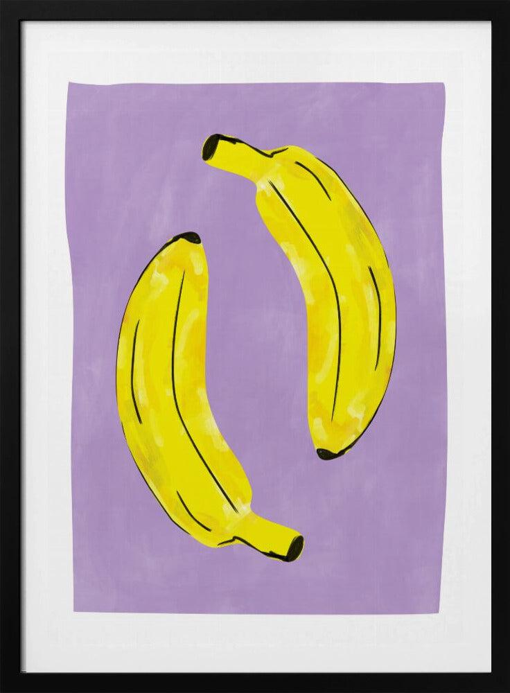 Two Vibrant Yellow Bananas | Poster