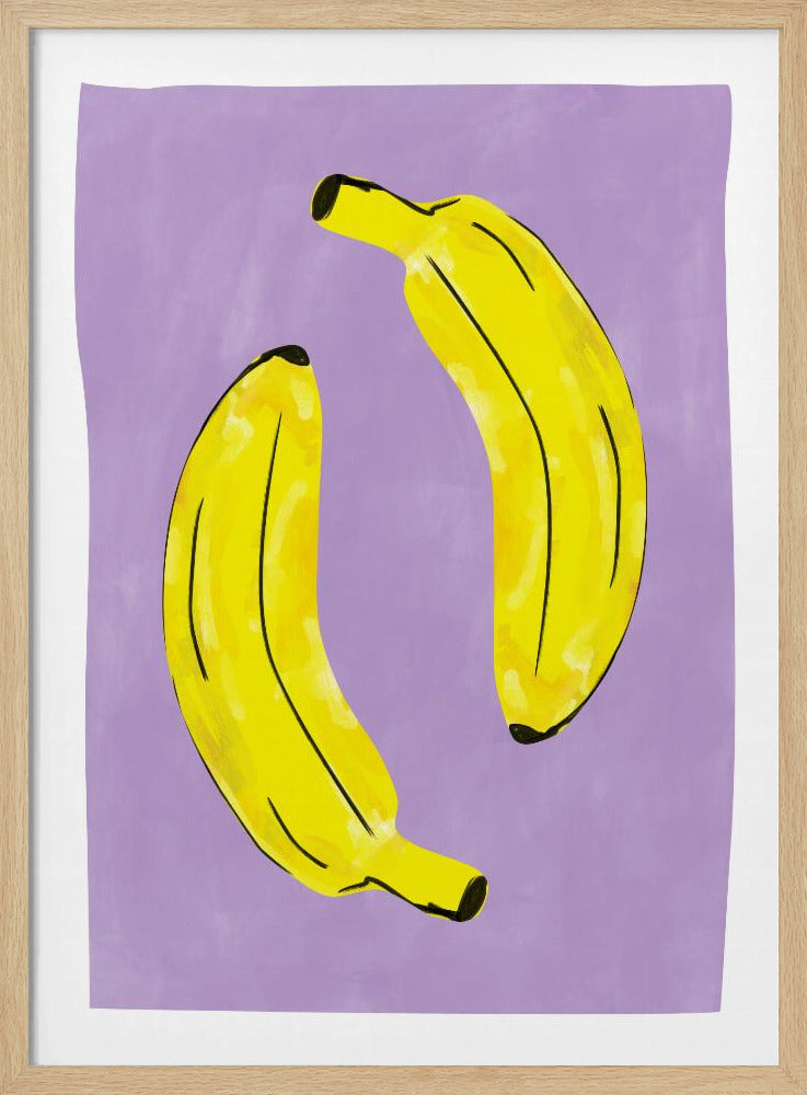 Two Vibrant Yellow Bananas | Poster