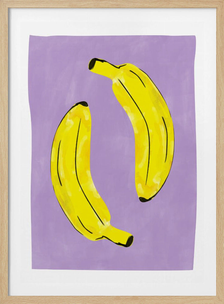 Two Vibrant Yellow Bananas | Poster