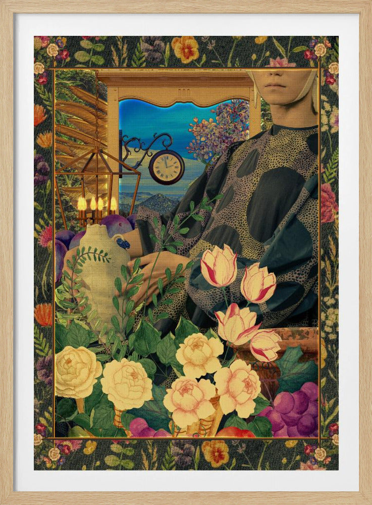 Surreal Floral Portail Collage | Poster