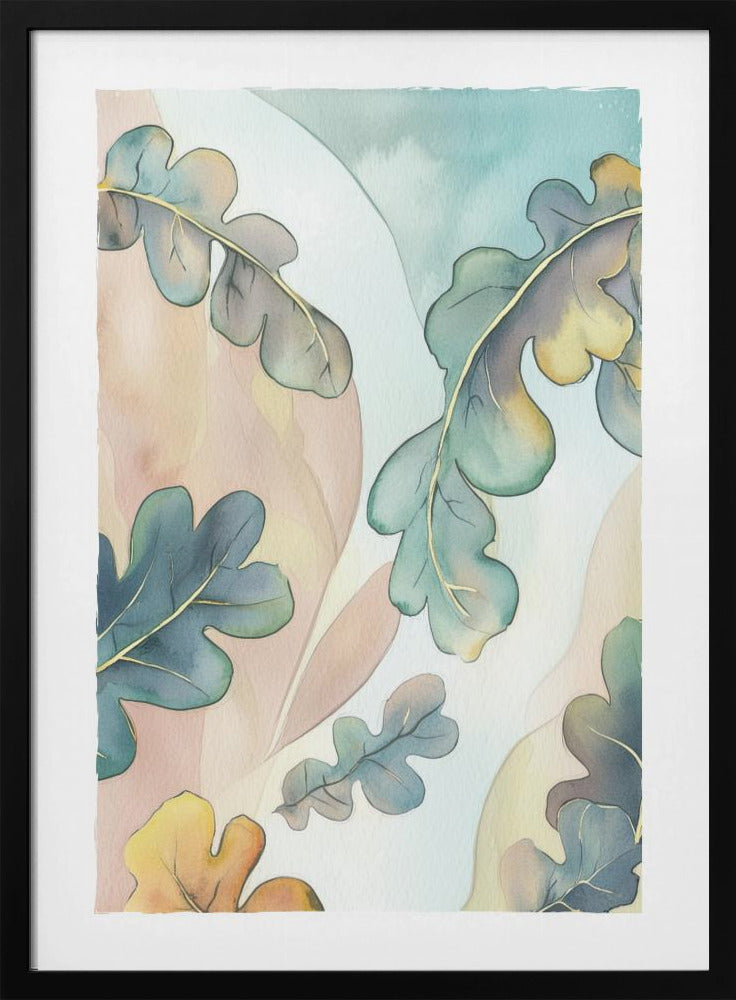 Watercolor Oak Leafs | Poster